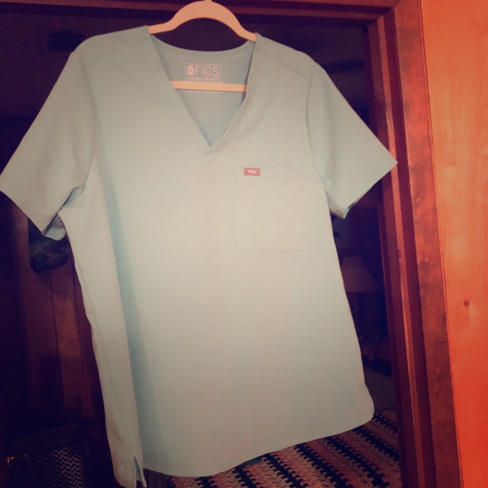 Figs scrub top.  Royal Blue and Sea Glass. $30 ea